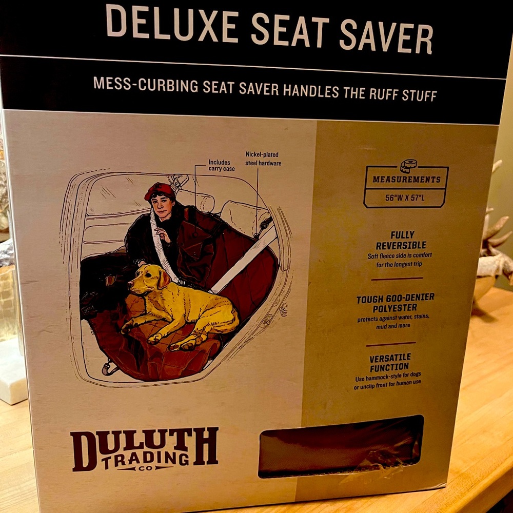NWT Duluth Trading Co. Deluxe Seat Cover for vehicles. Tan in color.